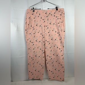 Lane Bryant The Allie Skinny Ankle Pink Floral Pants Womens Size 20 R